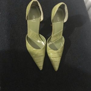 Bakers green crocodile pointy shoes
